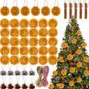 Christmas Dried Orange Slice Garland Decorations, Xmas Tree Mantle Wreath DIY Kit with Pine Cones, Cinnamon Sticks, Hemp Rope for Fireplace Porch Farmhouse Rustic Indoor Decor Party Decor