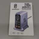 240W USB C Charger Block,ASOMETECH 6 Ports USB Charging Station,GaN 140W PD3.1 Laptop Fast Charger Adapter Desktop Charger Station with LCD Display for MacBook HP iPad iPhone Samsung