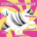 Wispy Lash Clusters 8-18mm Spike Eyelash Clusters D Curl DIY Lash Extension Spikes 0.03mm -Invisible Band Individual Manga Cluster Eyelashes, Freya