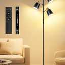 OUTON Tree Floor Lamp, LED Dimmable Floor Lamp with Remote And Touch Slide Control, 4 Color Temperatures, 3 Rotatable Lights, Modern Standing Lamp for Living Room Bedroom Office, Bulbs Included, Black