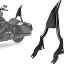 24" Motorcycle Sissy Bar for Harley, Integrated Passenger Backrest compatible with Touring CVO Street Glide Road Glide Electra Glide Road King FLHR FLHX FLHT FLTR 2009-2024(Black)