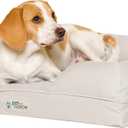 PetFusion Ultimate Dog Bed, Orthopedic Memory Foam, Multiple Sizes/Colors, Medium Firmness Pillow, Waterproof Liner, YKK Zippers, Breathable 35% Cotton Cover, Small (25x20"), Sandstone