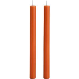 Biedermann & Sons Amber Orange Taper Candles 2 Pack, Unscented Dinner Candles, 10 Inch Tall 7/8 Inch Diameter, 10 Hour Burn Time, Dripless Paraffin Wax Candlestick Candles for Table Decor