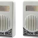 2Pcs White Telephone Ringer Amplifier Bell Extra-Loud Telephone/Phone Ringer,Landline Phones,Telephones and Accessories,Use Safety Small in Size and Light in Weight