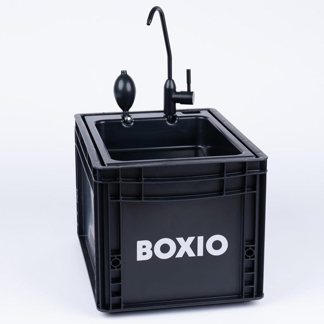 BOXIO - Portable Sink - Compact Mobile Sink for Camping, Garden, Outdoor Events, Worksite, RV, Indoor (Wash)