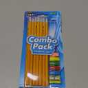 14ct Yellow No.2 Pencil Pack: Stylish & Functional with Grips, Eraser Caps, Sharpener