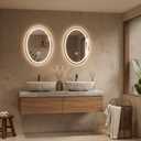 Keonjinn 20" x 28" Oval LED Bathroom Mirror with Frontlit and Backlit