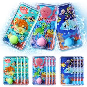 Cleboen 12 Pack Handheld Water Games for Kids, Water Ring Toss Handheld Games Under the Sea Party Favors Goodie Bag Stuffers Classroom Rewards for Boys Girls, Stress-Relief Car Games Travel Toys