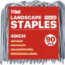 U Shape Garden Stakes 90 Packs 4 Inch 11 Gauge Irrigation Tubing Stakes, Heavy Duty Galvanized Landscape Staples for Tube, Lawns, Landscape Fabrics,Irrigation Hose and Weed Barriers