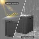 Yardgrace 35 Gallon Outdoor Deck Box, Lockable Waterproof Outdoor Storage Boxes For Garden Tools,Indoor Cushions,Accessories Outside Storage Resin Weatherproof Container, Black