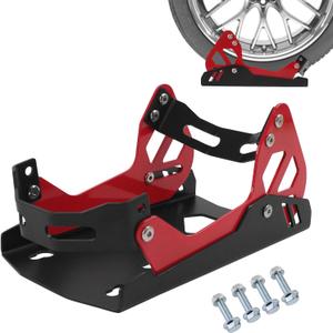 Motorcycle Wheel Chock Transport Stand, Adjustable Portable 1800 LBS Capacity, Universal for 8"-21" Wheels Dirt Cruiser Sports Ebike, Can be fixed to trailers or trucks - Red&Black