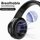 Wireless Bluetooth Headphones-Colorful Lights,Foldable,Bluetooth 5.0,10 m Range,Stereo Surround,Built-in Microphone,Comfortable affixed Ears (Black)