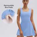SUUKSESS Tennis Dress with Shorts Underneath Easy Peasy Athletic Dress for Women Golf Workout Active Dresses (Blue, M)