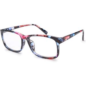 HUIHUIKK Nearsighted Oversize Myopia Glasses Everyday Use Mens Womens Black Distance Glasses (NOT READING GLASSES) (-1.5, Multi-colored)