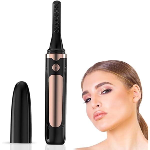 2025 Heated Eyelash CurlerUSB Rechargeable Electric Eyelash Curler Eyelash Curlers Heated 4 Temperature Modes Fast Heat Up Within 3s 24 Hours Long Lasting with Led Display for Women Girls (Black)