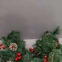 National Tree Company 18 in Pre-Lit Frosted Berry Artificial Christmas Urn Filler, Christmas Decoration with Pinecones, 35 Clear LED Lights, 175 Tips, Timer, Tripod Stake, Green