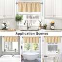 XWZO Beige Valances for Kitchen Windows Spillproof Antiwrinkle Jacquard Rectangle Textured Valance Curtains for Basement Bathroom Laundry Short Half Window Cafe Curtains,1 Piece, 60x15 Inch