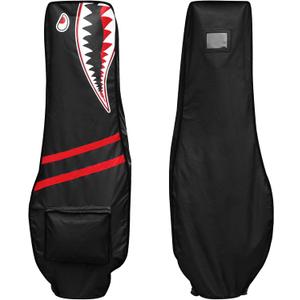 Golf Bag Rain Covers Golf Rain Bag Dustproof Waterproof Foldable Golf Protection Accessories Multi Color with Shark Design (Black)