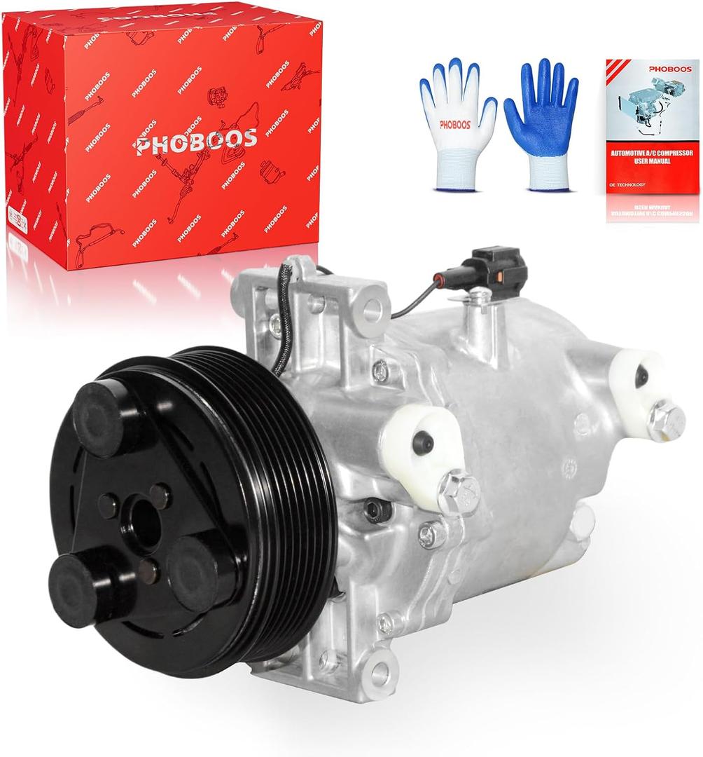 PHOBOOS A/C Compressor with Clutch Compatible with Nissan Frontier 2005-2019 L4 2.5L/V6 4.0L, Xterra 2005-2015, V6 4.0L, Fast Cooling, Low Noise, Easy Installation, Ref. 58885
