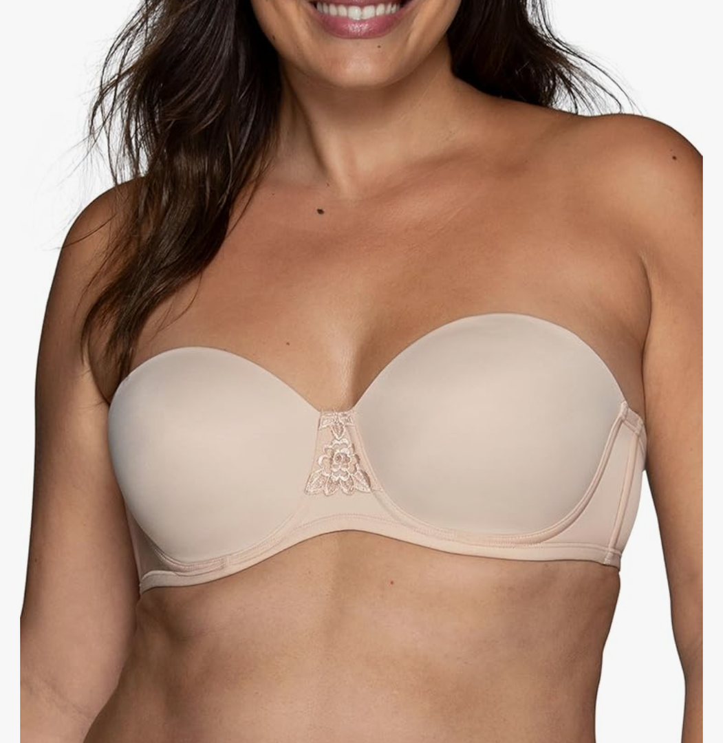 Vanity Fair Women's Beauty Back Smoothing Strapless Bra, 4-Way Stretch Fabric, Lightly Lined Cups Up to H