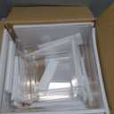 Leinuosen 7 Pcs Large Buffet Risers Set 6" to 12" Acrylic Display Box Catering Dessert Table Riser Food Display Decorative Stand with Hollow Bottom for Catering Supplies (Clear, Square)