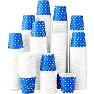 [300 Pack] 3 oz Paper Cups, Blue Mouthwash Cups, Disposable Bathroom Cups, Cold Beverage Drinking Cup for Water Coolers, Party, Home and Office