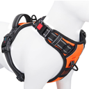 PHOEPET No Pull Dog Harnesses for Small Dogs Reflective Adjustable Front Clip Vest with Handle 2 Metal Rings 3 Buckles [Easy to Put on & Take Off] (XS, Orange)