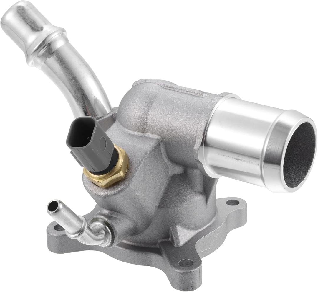 Motoforti Engine Coolant Thermostat Housing Assembly, for Jeep Cherokee 2014-2021, Metal, 816-194, Silver Tone