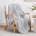 Love's cabin 100% Cotton Muslin Blanket, 6 Layer Lightweight Breathable Gauze Throw Blanket 50 x 60 Inches, Soft All Season Blanket for Couch, Bed, Sofa, Light Grey