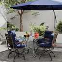 Outdoor Chair Cushions Set of 2, 42x21x4 Inch Patio Cushion for Dining/Rocking Chairs, High Back Soft Seat Pad with Ties, Indoor Outside Use, Fade-Resistant & Waterproof, Dark Blue