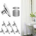 8 Pcs Shower Curtain Weights Magnetic with Back Tack, Keep Curtain Liners Closed&Tight to Side Walls, Windproof Stop Protect Splash Clips Heavy Strong Magnets Add Weight with 16 Patch, for All Tubs