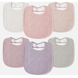Susurration Muslin Baby Drool Bibs 6Pack Soft Square Adjustable Baby Bandana Bibs for Unisex Girls & Boys