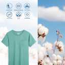 Cotrasen Mens T-Shirts Cotton Short Sleeve Pocket Tee Shirt Casual Crew Neck Moisture Wicking Soft Basic T Shirts (Green, XXL)