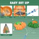 2-in-1 Kids Water Sprinkler & Balance Stepping Stone  2025 New Upgrade Glowing Octopus Garden Toy with LED Lights, Detachable Spray Nozzle, Anti-Slip, Stackable & Storage Bag(Orange & Green)