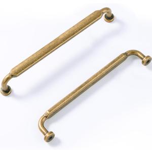 12 Pack 5 Inch(128mm) Hole Center Antique Brass Zinc Alloy Solid Cabinet Pulls,Vintage Retro Dresser Cabinet Handles Luxury Cabinet Pull Hardware for Bedroom, Kitchen