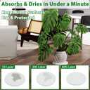 Plant Saucer Flower Pot Saucers Plant Trays for Pots Instant Dry Diatomaceous Earth Round Plant Drip Trays for Indoors Keeping Counter and Floors Dry and Clean (2Pcs White Large)