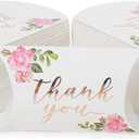 Sparkle and Bash 100pcs Floral Pillow Boxes, 5" x 3.5" Thank You Treat Box for Wedding Party Favors, Candy, Small Gifts (['Rose Gold'])