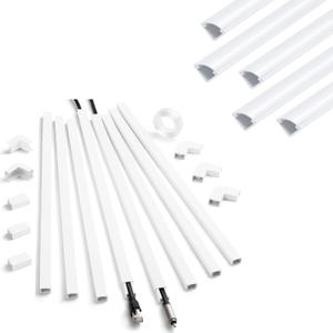 85in Corner Cable Concealer, Corner Cord Hider for One Cord & ZhiYo Cord Hider Wall for One Cord, 136in Cord Covers for Wires on Wall Bundle