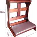 Wooden Prayer Bench Kneeler with Padded Cushion & Slanted Desktop Bible Shelf, Devotional Kneeling Table for Church & Meditation, 23”x20”x32”