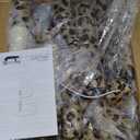 SYANDLVY Small Leopard Print Cat Tree for Indoor Cats, Cat Tower with Scratching Post, Modern Cat House with Padded Perch, Kittens Condo with Cradle, Cat Cave (29.6")