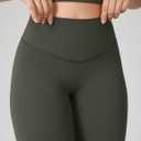 UNISSU Hugcurve No Front Seam Full Length High Waisted Workout Leggings for Women Buttery Yoga Pants Athletic Tights - 28'' (Green, XS)