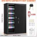 272 Keys Key Lock Box Wall Mount with 272 Numbered Hooks and 272 Colored Key Tags, Anti-Theft Key Cabinet with Key Return Drop Slot, Key Storage Box Key Organizer for Car Garage Home Office