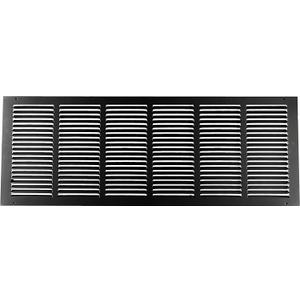 HVAC Premium 30'' x 10'' [Duct Opening] Flat Stamped Steel Return Air Grille - Sidewall and Ceiling - HVAC Vent Duct Cover - Black [Outer Dimensions: 31.75''w X 11.75''h]