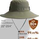 FURTALK Sun Hats for Men Fishing Hat UPF 80+ Foldable Wide Brim Outdoor Hiking Beach Summer Hats (Green)