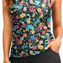 Tankini Bathing Suits with Shorts - High Neck Tankini Swimsuits Two Piece with Two Side Pockets Tummy Control Swimwear 2025 (Medium, Colorful Floral)