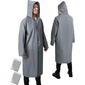 ANYOO Rain Ponchos for Adults Lightweight Reusable Raincoats for Men Women Emergency Rain Jacket with Hood 2 Pack
