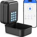 Smart Key Lock Box Electronic Bluetooth Lock Box with APP Control & PIN Code Types,Share eKey Wall Mounted Lock Box for Airbnb Realtor House Office(Black)