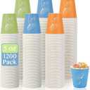 LITOPAK 1200 Pack 5 oz Paper Cups, Colorful Samll Disposable Paper Bathroom Cups for Parties, Travel, and Events