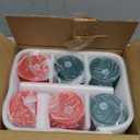 Jingmore 6 Pack 16 oz Christmas Gifts Bulk Glass Cups with Lids and Straws Red and Green Snowflake Elk Star Christmas Tree Drinking Glass Cups Iced Coffee Hot Cold Drinks for Xmas Party Supplies