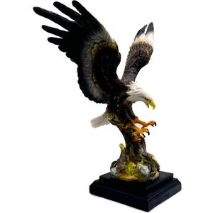 16.9 Inch Large Bald Eagle Statue Resin Sculpture Frgurine Gift for Home Decor Office Living Room Desktop Display Decorative Decoration